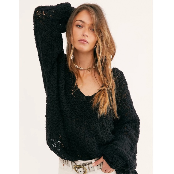 Free People Sweaters - Free People Sunday Shore Pullover Black Sz S